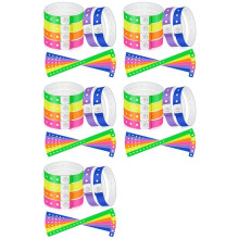 240pcs Vinyl Wristbands Plastic Event Wristbands Colorful Wristbands for Events Concert Carnival Nightclub, Set 2