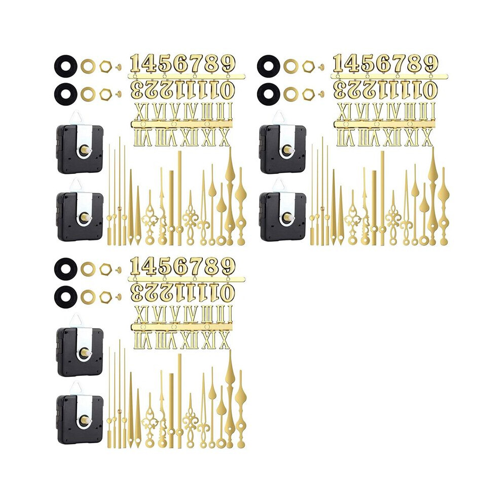 6X Clock Mechanism Silent Quartz Movement Machine Wall Hands Pointer Set For Replacing Clock Replacement Parts 4712330986829