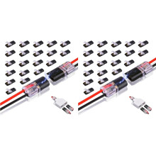 40 Stuks Dubbele Draad Plug-in Connector, Insteekbare 2-Pins 2-Weg LED-Draadconnectoren, met Vergrendelingsgesp Snelle Draadconnectoren