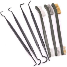 Escovas de precisão para limpeza de armas, conjunto de escovas de aço inoxidável para manchas difíceis, escovas com cerdas de nylon e aço para