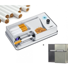(Zilver)Elektrische sigarettenrolmachine, sigaretteninjectiemachine met automatische functie voor buisjes van standaardformaat 0,31'' 8 mm e