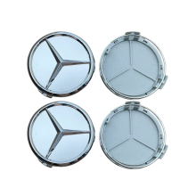 Compatibel met 4 loghi Emblema Mercedes Coprimozzo Ruota Centro Zilver 60 mm