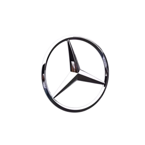Compatible with Mercedes-Benz Trunk Emblem – 90 mm, Silver