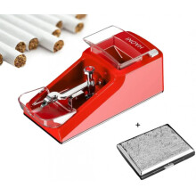 (RØD) Elektrisk cigaretrulle, automatisk rullemaskine, minimaskine, bærbar tobakssprøjtemaskine, rulle, cigaretetui