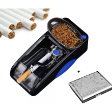 Máquina eléctrica para liar cigarrillos (azul), inyector de cigarrillos enchufable, compatible con tubos de papel de 6,5 mm, estilo retro.