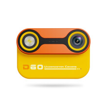 Mini caméra extérieure étanche D60 (jaune), 2K HD, zoom 10x, 2,4 pouces, pour enfants, portée 3 mètres