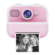 Fotocamera termica per bambini M8 da 2,4 pollici con doppia fotocamera HD 1080P da 24 MP, colore: rosa.