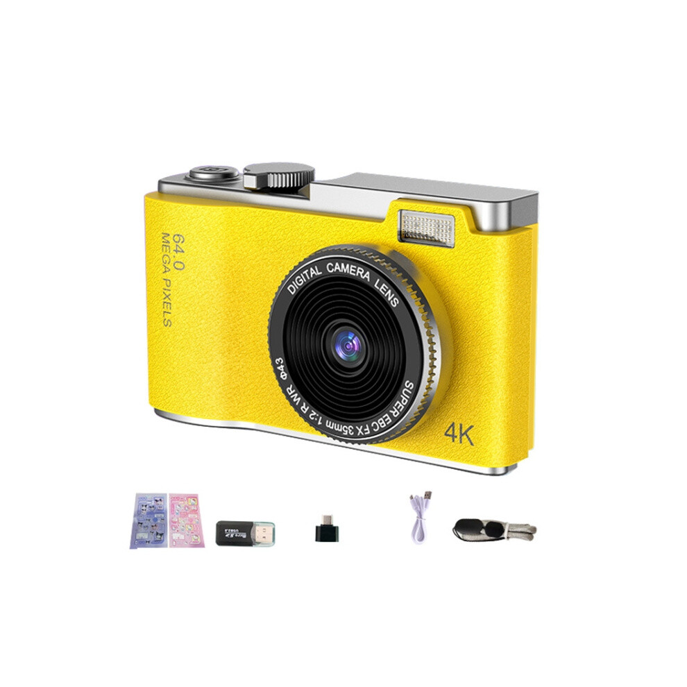 Lk003 2.4-Inch Ccd Camera, Dual Lens, 1080P Hd Video Recorder, Mini Digital Camera For Children (Yellow)_Lk003 Yellow 6902344726285