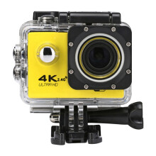 WIFI waterproof action camera, cycling 4K camera, ultra-diving 60PFS camera helmet, bicycle cam, underwater sports 1080P camera (yellow)_yellow