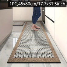 (Apricot, 45x80cm/17.7x31.5in) Minimalist Diatom Mud Kitchen Non-Slip Floor Mat Long Strip Dining Room Absorbent Foot Mat