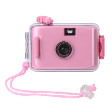 SUC4 Retro Film Camera, Easy-to-Use Camera for Kids, 5-meter Waterproof (Color: Pink)_Light blue