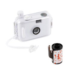 Appareil photo rétro étanche mignon avec cartouche de film (boîtier entièrement blanc)_Coque entièrement blanche