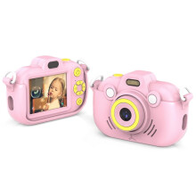 DC502 2.4-inch 16X zoom 2.7K video recording digital camera for children, color: pink (without card, US standard)._Pink No Card