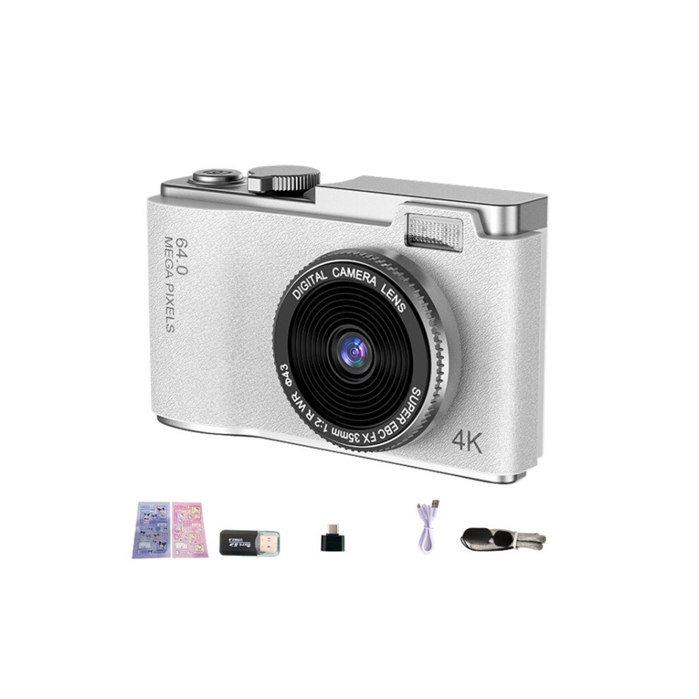 Lk003 2.4-Inch Ccd Camera, Dual Lens, 1080P Hd Video Recorder, Mini Digital Camera For Children (White)_Lk003 White 6902344726278