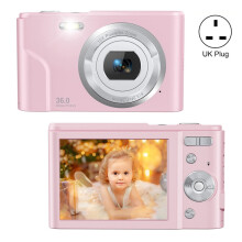 DC311 2.4-inch 36MP HD Digital Children's Camera/Camcorder, UK Standard (Color: Pink)_DC311, UK Plug