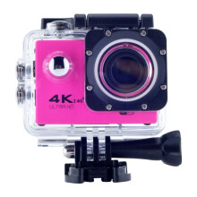 WIFI waterproof action camera, cycling 4K camera, ultra-diving 60PFS camera helmet, bicycle cam, underwater sports 1080P camera (pink)_pink