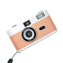 R2-FILM Retro Handmatige Herbruikbare Filmcamera voor Kinderen (Wit met Roze en Oranje)_Wit + Roze Oranje