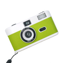 Cámara de fotos retro manual reutilizable R2-FILM para niños (blanca y verde)_Blanco + Verde