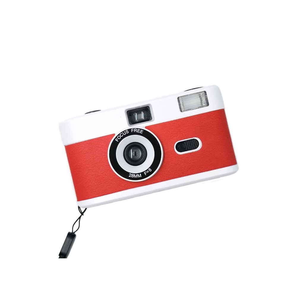 R2-Film Retro Manual Reusable Film Camera For Kids ( With Red)_ + White/Red 3598824159235