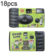 18 Green Good Luck Vintage Film Camera Waterproof Cartoon Decorative Stickers (without camera)_18pcs Green Good Luck