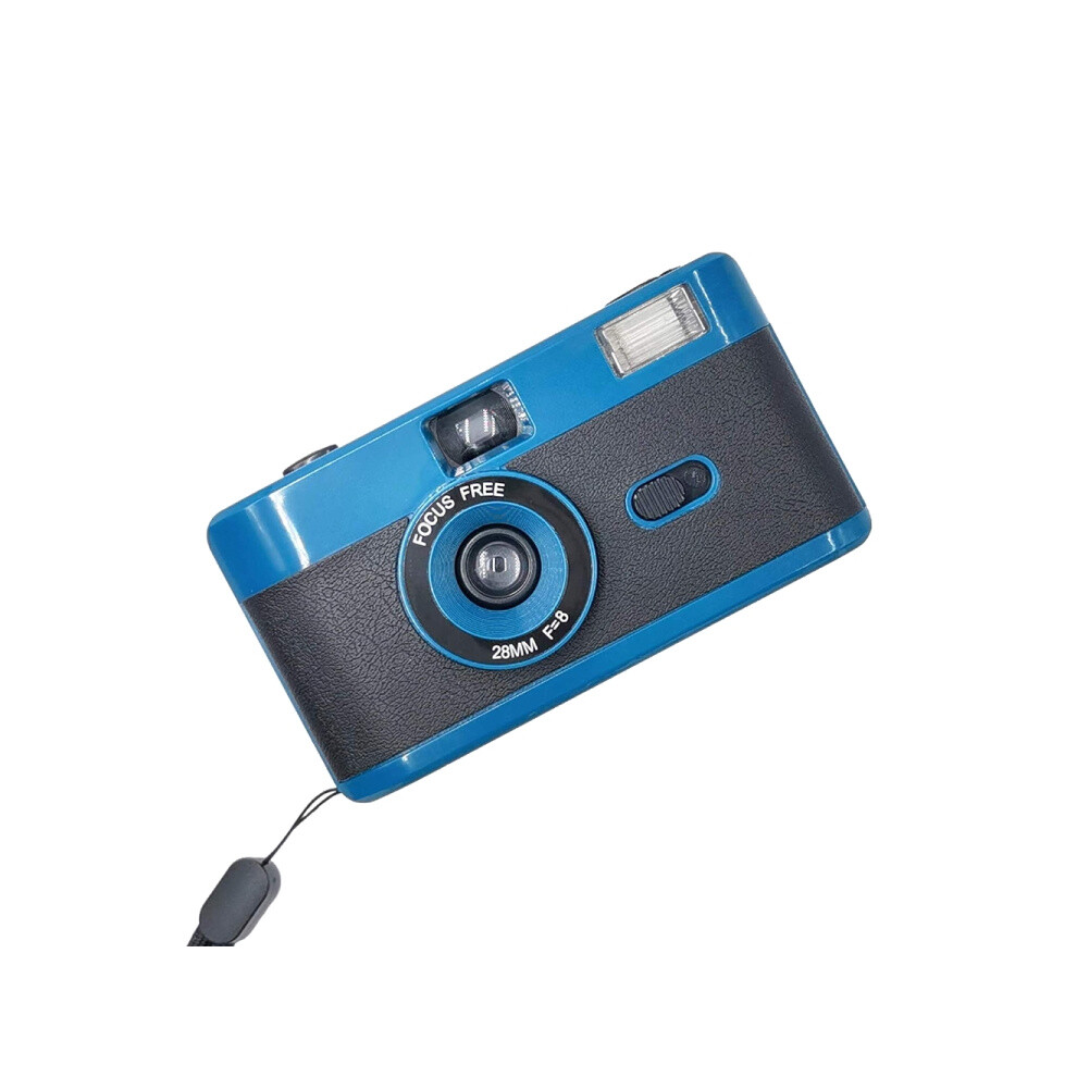 R2-Film Children's Retro Manual Reusable Film Camera (Without Film) (-Black)_+ Blue/Black 3598824159259