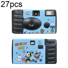 27 Happy Day Retro Film Camera Waterproof Cartoon Decorative Stickers (without camera)_27pcs Happy Day