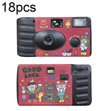 18 Red Good Luck Vintage Film Camera Waterproof Cartoon Decorative Stickers (without camera)_18pcs Red Good Luck