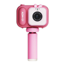 2.4-inch IPS screen, 48MP dual-camera children's camera, mini camcorder, no memory card, pink bunny._Pink Bunny Without TF Card