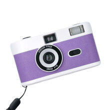 R2-FILM Retro Handmatige Herbruikbare Filmcamera voor Kinderen (Wit met Paars)_Wit + Paars