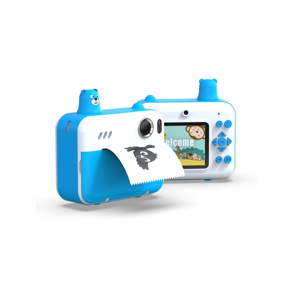 Ips 2.36-Inch Led Hd Display 1080P Children's Camera, Thermal Printing Instant Camera ()_ Sky Blue/Blue 6902344727541