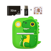2.4-inch 1080P HD Dual-Lens Instant Print Camera for Children (Green)_green