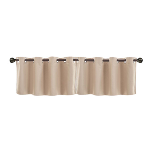 Short Beige Polyester Curtains 29.1x14.2in 1 Pair