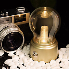 Retro LED Night Light USB Rechargeable Gold Touch Lamp