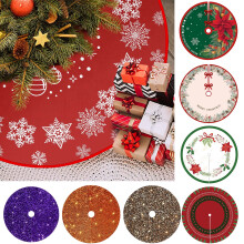 Jupe de sapin de Noël rouge et blanche à flocons de neige (1 pièce)