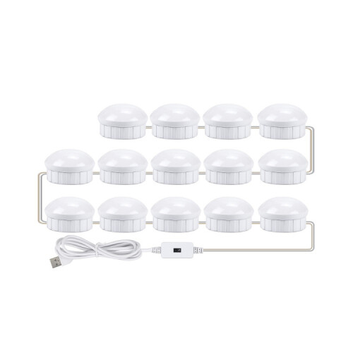 LED Makeup Mirror Light Beauty Fill Light Hand Sweep Sensor Mirror Front Light, Power source: 14 Bulbs(Natural White) 1