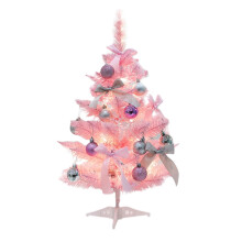 Pink Mini Christmas Tree with LED Lights, 60cm