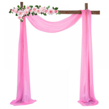Wit chiffon doorschijnend gordijn voor bruiloften en feesten