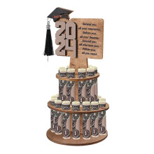 Tiered Wooden Graduation Money Holder – 25-Slot Birch