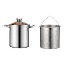 Stainless Steel Stockpot with Basket 12 Quart