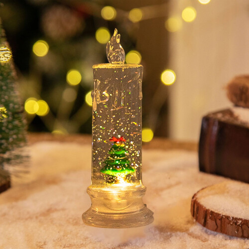 Flammeløst LED-julelys med snemand og julemandsdesign
