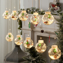 LED karácsonyi csillagfüggöny fényfüzér – 3 m, 10 golyó