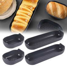 Siliconen hotdogbroodjesvorm – 4 holtes, antiaanbaklaag, ovenbestendig &