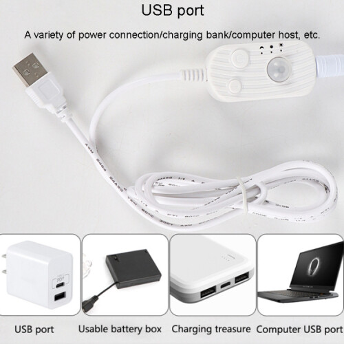 2m LED Body Sensor Flexible Light Strip Smart Sensor USB Light Strip(Warm White) 2