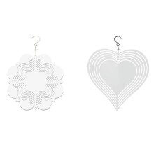 Rotating Wind Chime Aluminum Sheet White 8 inch