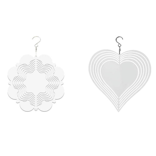 Rotating Wind Chime Aluminum Sheet White 8 inch
