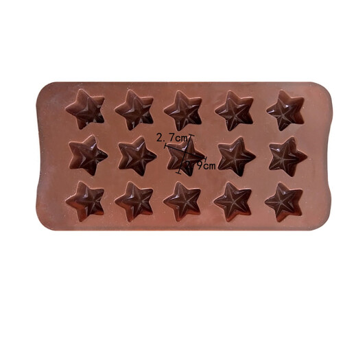 Chocoladevorm in stervorm met 15 holtes