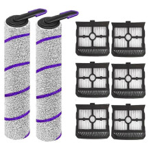 Tartozékok a Narwal S20 Pro és a Rowenta X-Clean 10 porszívóhoz/felmosóhoz: hengerkefe, HEPA szűrők és pótalkatrészek.