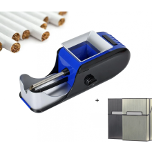 (Kék) Automata Elektromos Cigaretta Sodrógép, 6,5 mm-es Tubákhoz Illeszthető, Papír Könnyedén, Két Klasszikus Cigaretta Tok