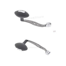 2pcs Alloy Fishing Reel Rocker Fishing Reel Handle Parts with Rubber Handle Knob