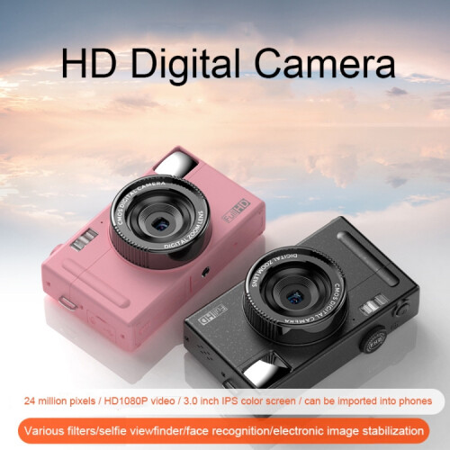 R1 48MP HD 3.0-inch IPS screen children's digital camera, specifications: Black + card reader_Black+Card Reader 1